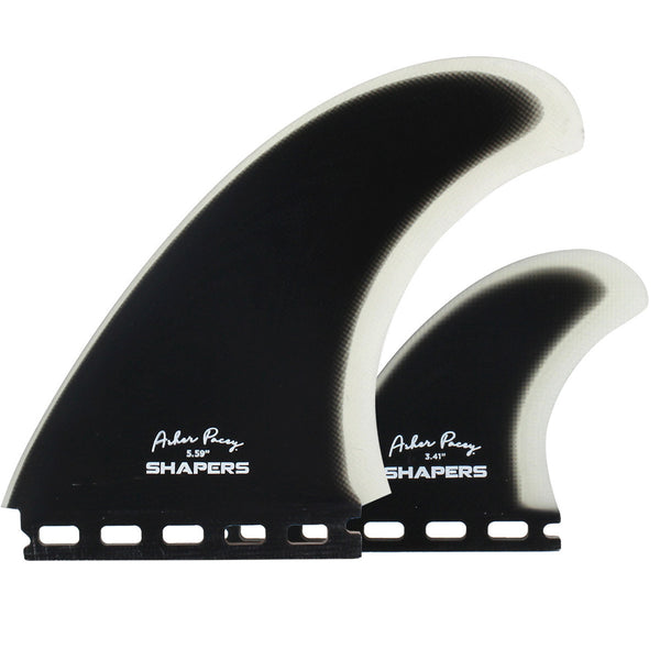 Fins SHAPERS Asher Pacey 5.59'' Twin Fins Single tab Black/Clear 