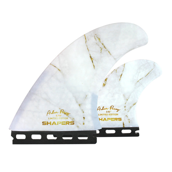 Fins SHAPERS Asher Pacey 5.79'' Stealth Twin Fins Single tab White Gold 