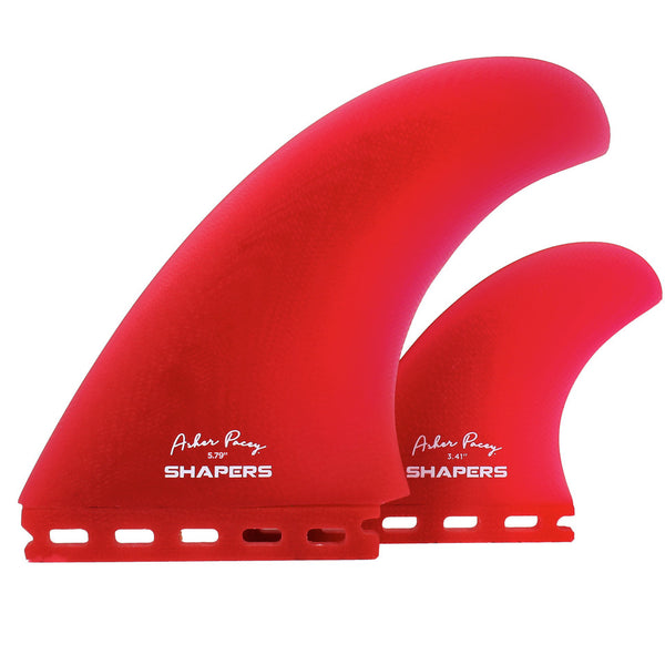Fins SHAPERS Asher Pacey 5.79'' Twin Fins Single tab Red 