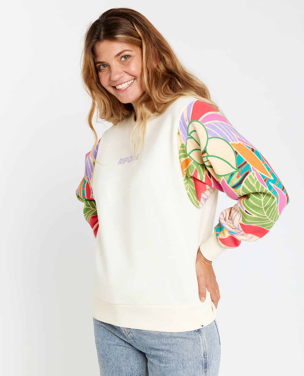 Camisola Rip Curl CREW WAVY PRINT SLEEVES 