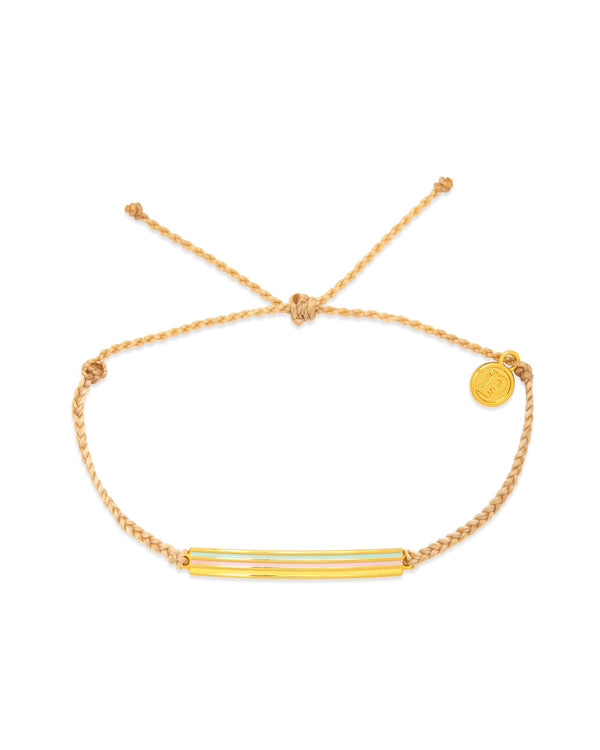 Pulseira Pura Vida Enamel Stripe Bar GD Charm 