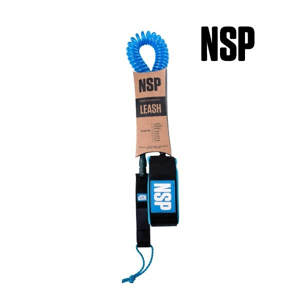 Leash NSP SUP Coil Leash 10FT 7MM Basf Blue 
