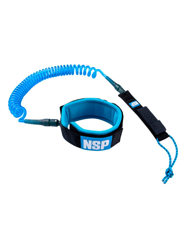 Leash NSP SUP Coil Leash 6FT 7MM Basf Blue 